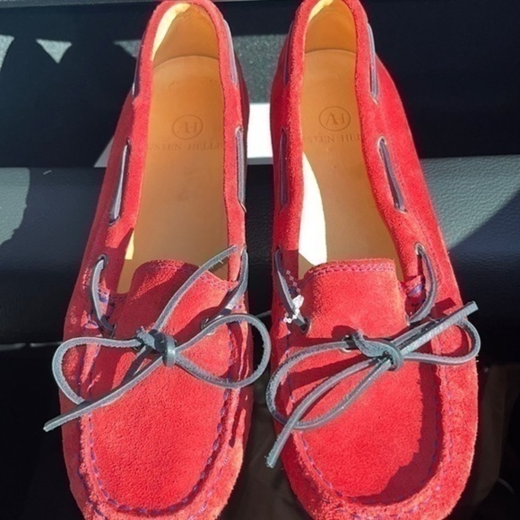 Austen heller suede red loafers size 7.5 . Excellent condition - Picture 1 of 3
